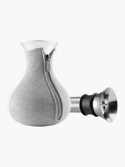 Hot Eva Solo Carafe en verre borosilicate Cary, 1 L Gris clair, transparent, argenté