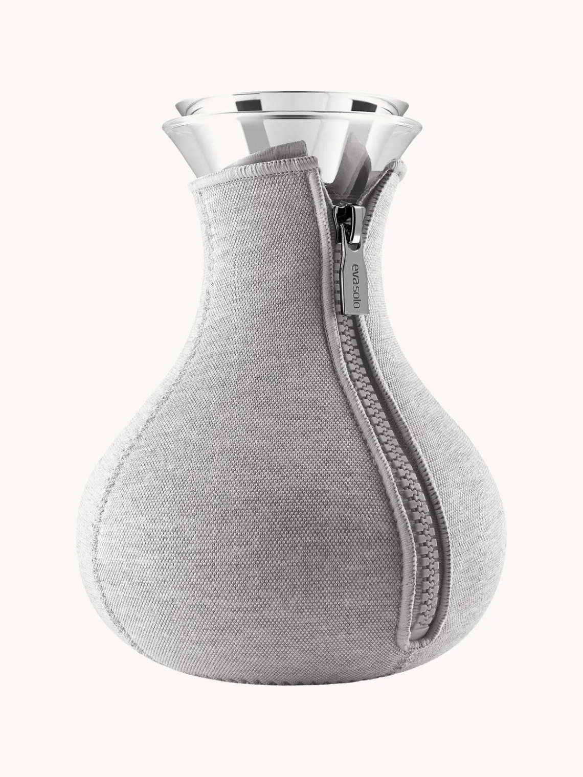 Hot Eva Solo Carafe en verre borosilicate Cary, 1 L Gris clair, transparent, argenté