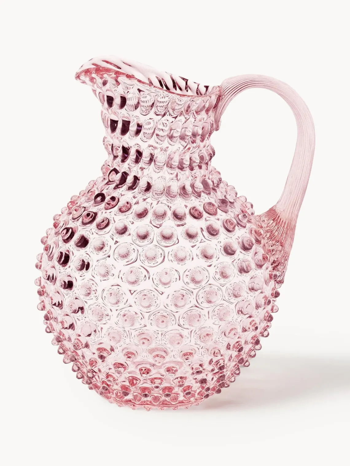 Sale ANNA VON LIPA Carafe soufflée bouche Hobnail, 2 L Rose, transparent