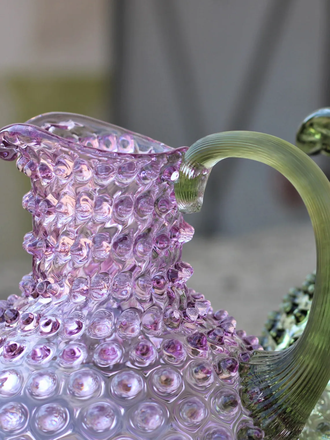 Best ANNA VON LIPA Carafe soufflée bouche Hobnail, 2 L Lilas, vert olive, transparent