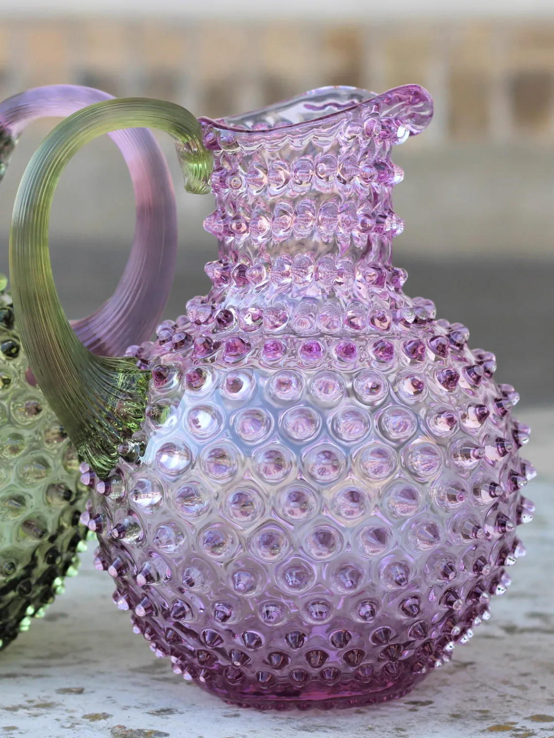 Best ANNA VON LIPA Carafe soufflée bouche Hobnail, 2 L Lilas, vert olive, transparent