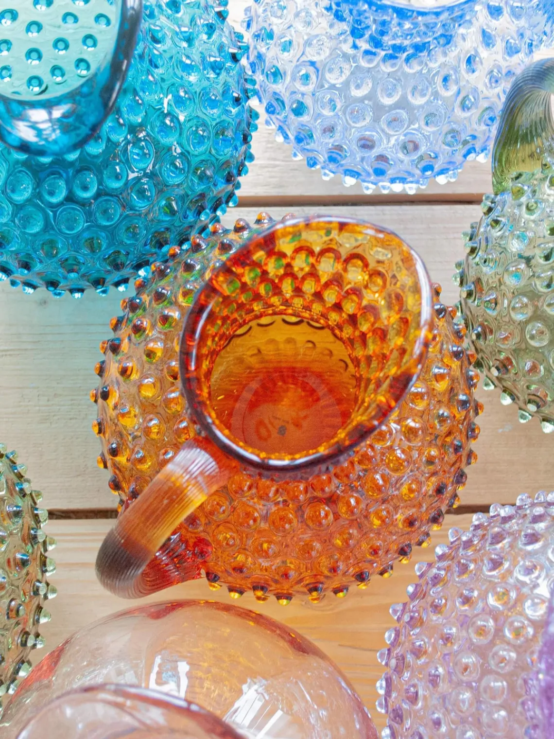 Best ANNA VON LIPA Carafe soufflée bouche Hobnail, 2 L Orange, transparent