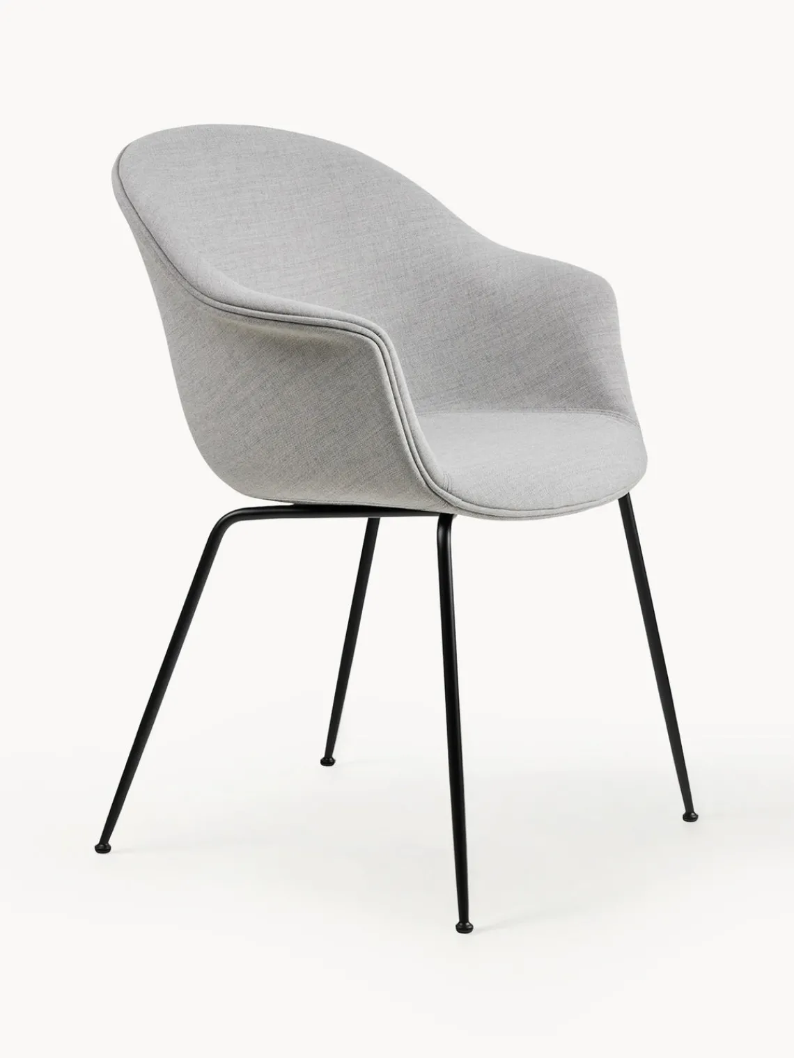 Discount GUBI Chaise à accoudoirs Bat Tissu gris clair, acier noir mat