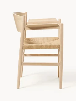 Hot Mater Chaise à accoudoirs en chêne Nestor Beige clair, bois de chêne clair