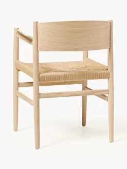 Hot Mater Chaise à accoudoirs en chêne Nestor Beige clair, bois de chêne clair