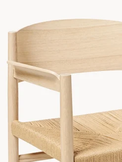 Hot Mater Chaise à accoudoirs en chêne Nestor Beige clair, bois de chêne clair