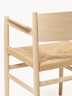 Hot Mater Chaise à accoudoirs en chêne Nestor Beige clair, bois de chêne clair