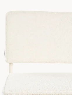 Fashion Zuiver Chaise cantilever Kink, 2 pièces Peluche blanc cassé, cadre blanc crème mat