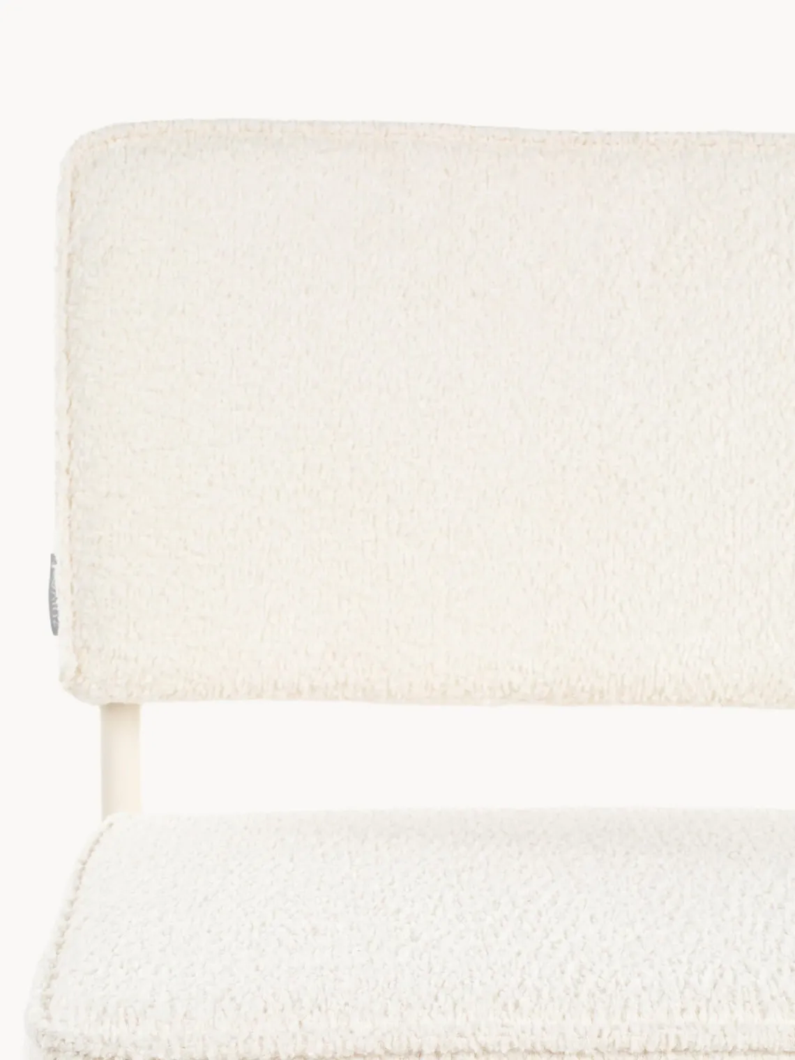 Fashion Zuiver Chaise cantilever Kink, 2 pièces Peluche blanc cassé, cadre blanc crème mat