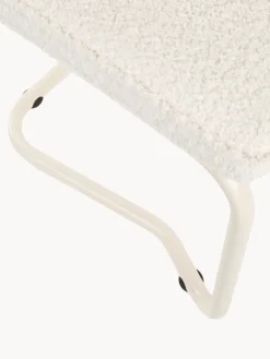 Fashion Zuiver Chaise cantilever Kink, 2 pièces Peluche blanc cassé, cadre blanc crème mat
