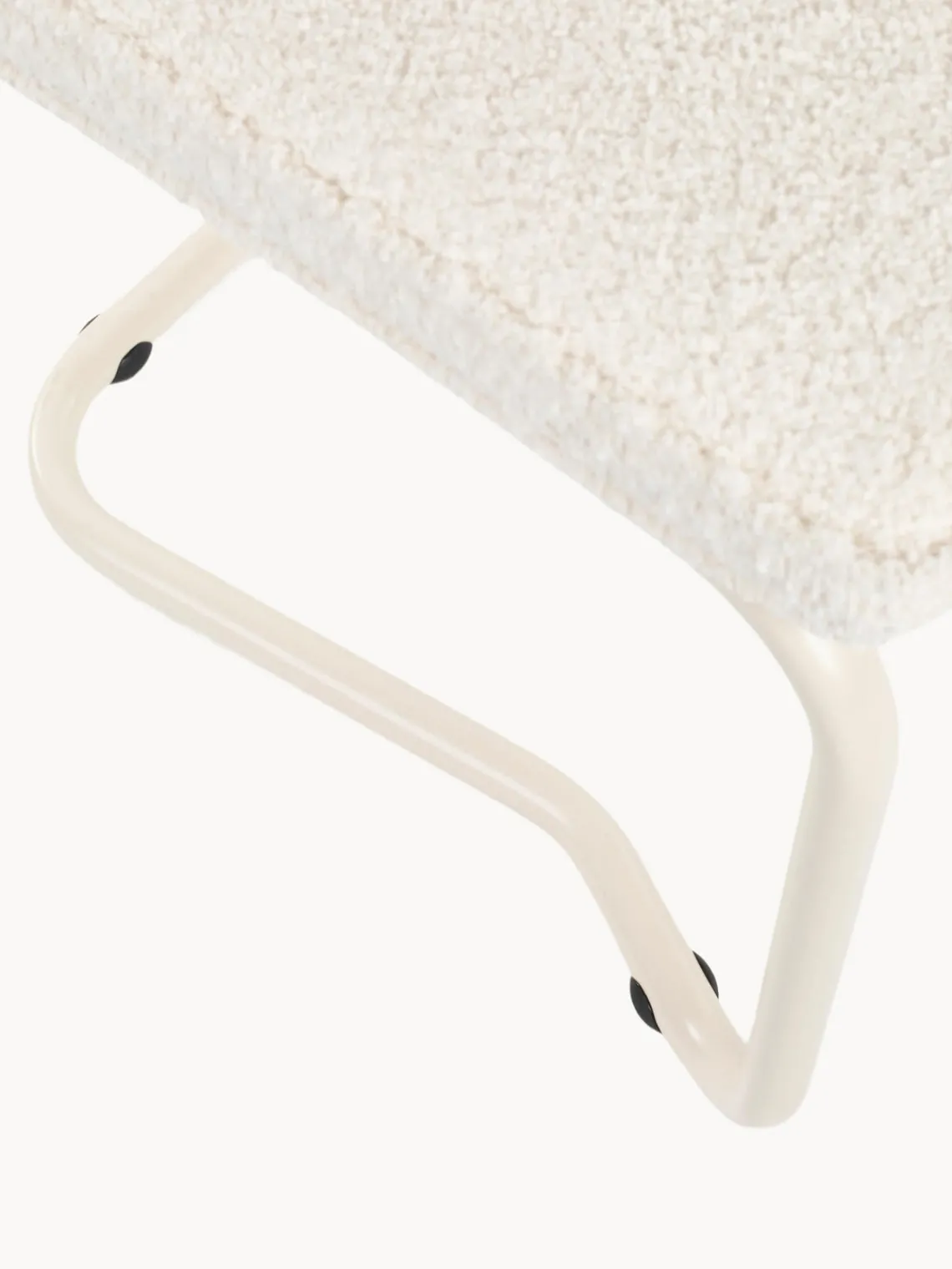 Fashion Zuiver Chaise cantilever Kink, 2 pièces Peluche blanc cassé, cadre blanc crème mat