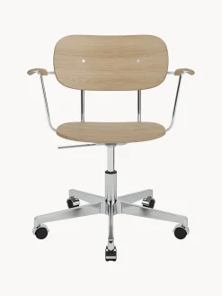Best Audo Copenhagen Chaise de bureau en bois Co, hauteur réglable Bois de chêne, argenté
