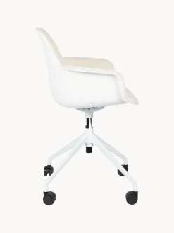 Clearance Zuiver Chaise de bureau en bouclette Albert, hauteur ajustable Bouclette blanc crème