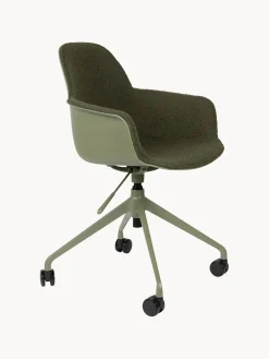 Sale Zuiver Chaise de bureau en bouclette Albert, hauteur ajustable Bouclette vert olive