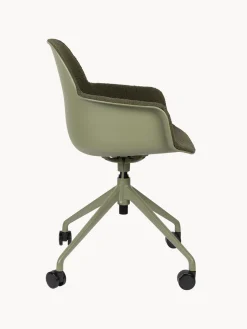 Sale Zuiver Chaise de bureau en bouclette Albert, hauteur ajustable Bouclette vert olive