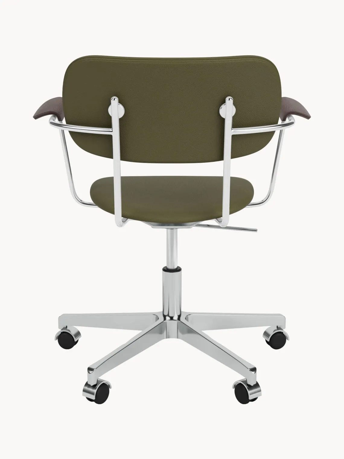 Hot Audo Copenhagen Chaise de bureau en cuir Co, hauteur réglable Cuir vert olive, argenté