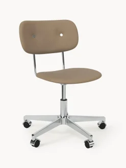 Fashion Audo Copenhagen Chaise de bureau en cuir Co, hauteur réglable Cuir beige, argenté