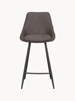 Discount Rowico Chaise de comptoir en velours Sierra Velours brun foncé