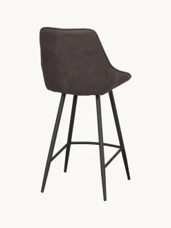 Discount Rowico Chaise de comptoir en velours Sierra Velours brun foncé
