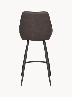 Discount Rowico Chaise de comptoir en velours Sierra Velours brun foncé
