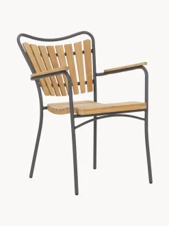 Outlet Cinas Chaise de jardin à accoudoirs en bois Ellen Bois de teck, anthracite