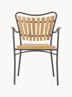 Outlet Cinas Chaise de jardin à accoudoirs en bois Ellen Bois de teck, anthracite