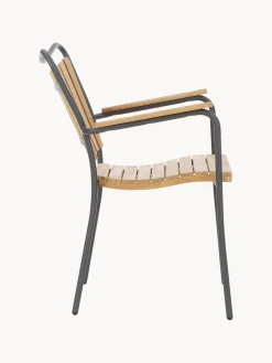 Outlet Cinas Chaise de jardin à accoudoirs en bois Ellen Bois de teck, anthracite