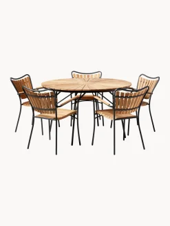 Outlet Cinas Chaise de jardin à accoudoirs en bois Ellen Bois de teck, anthracite