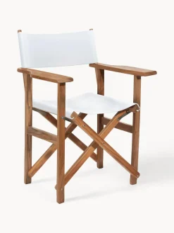Online Business & Pleasure Chaise de jardin pliante Director Blanc, bois