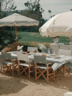 Online Business & Pleasure Chaise de jardin pliante Director Blanc, bois