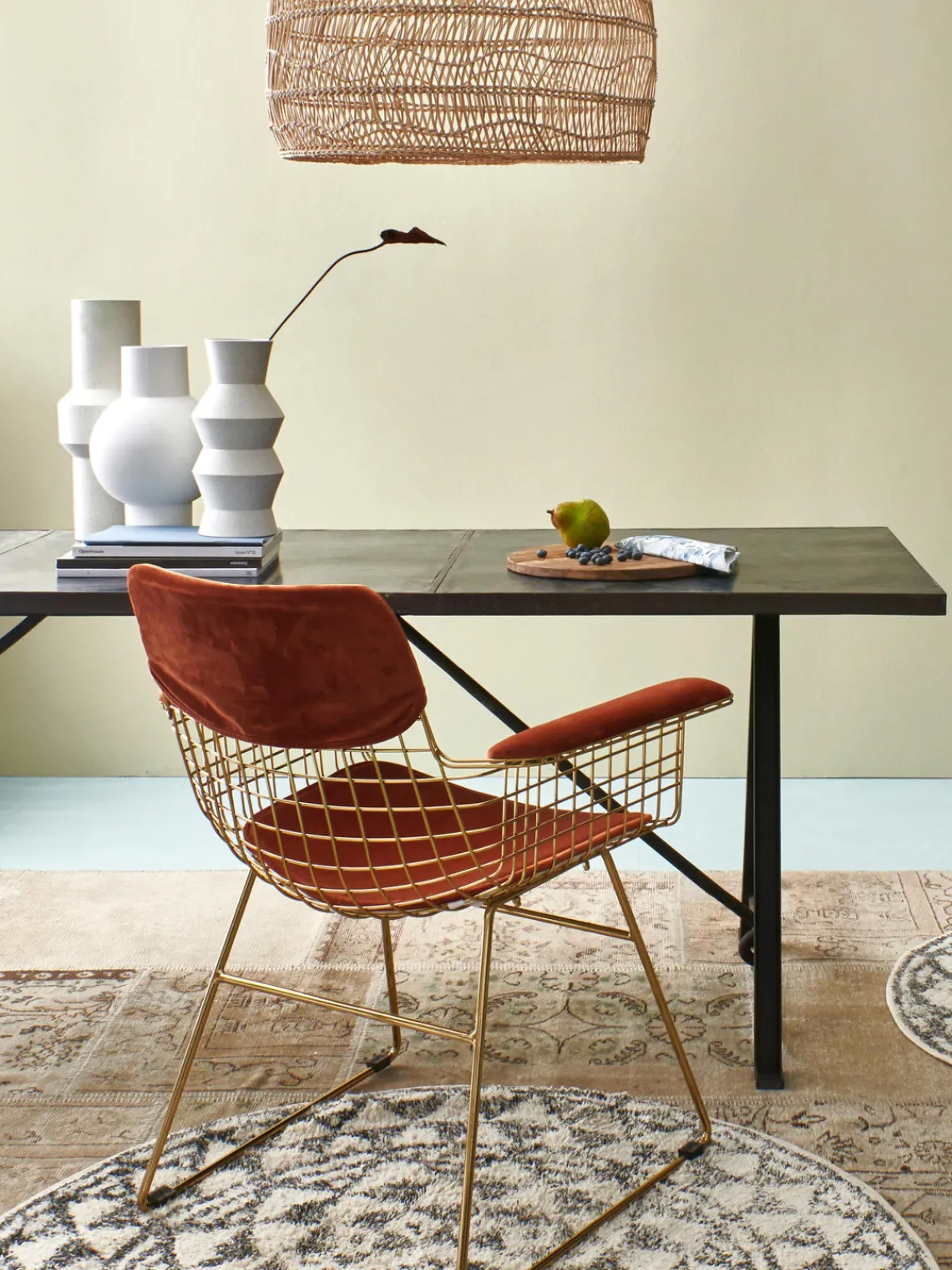 Online HKLIVING Chaise design en métal à accoudoirs Wire Doré