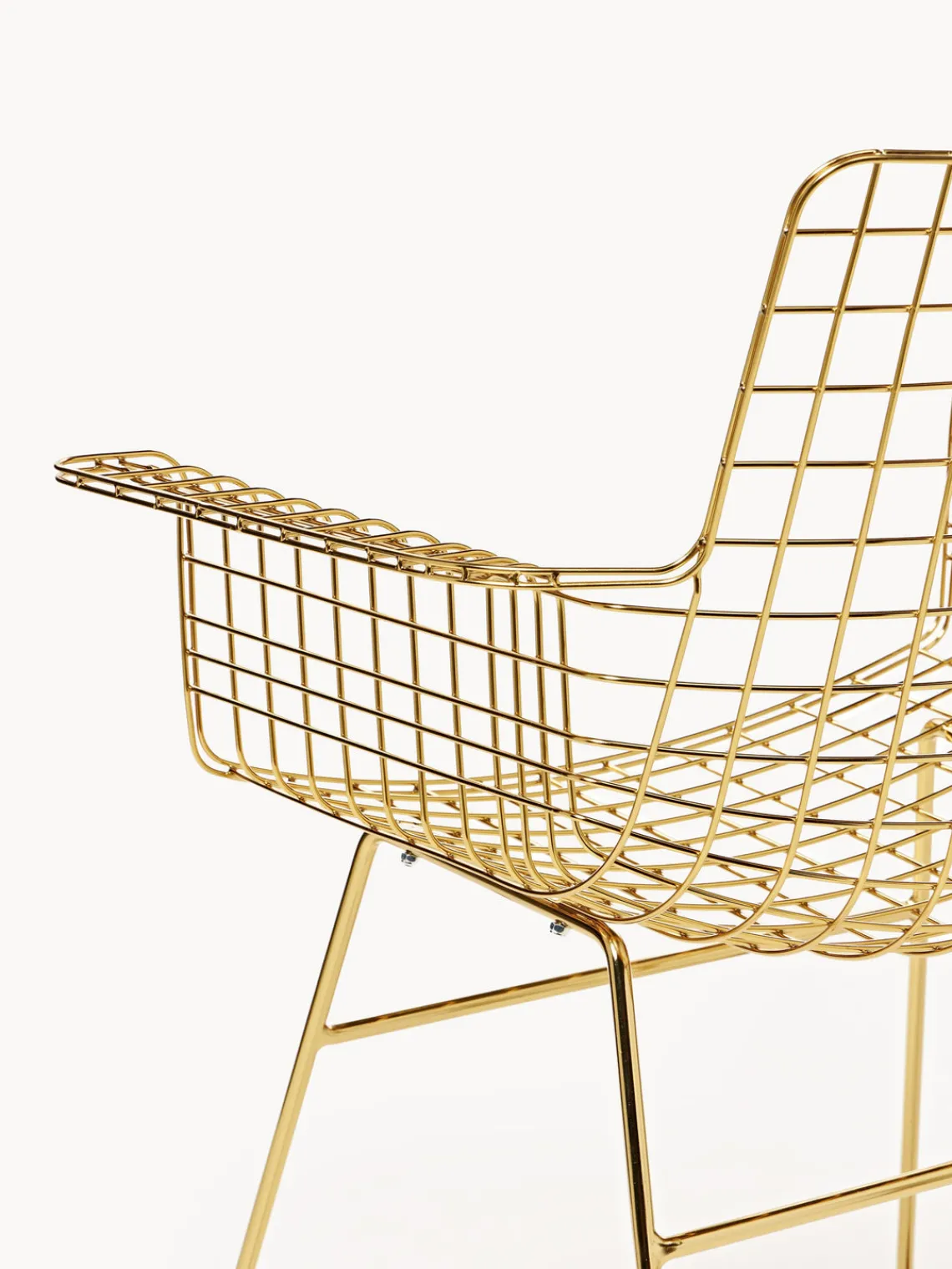 Online HKLIVING Chaise design en métal à accoudoirs Wire Doré