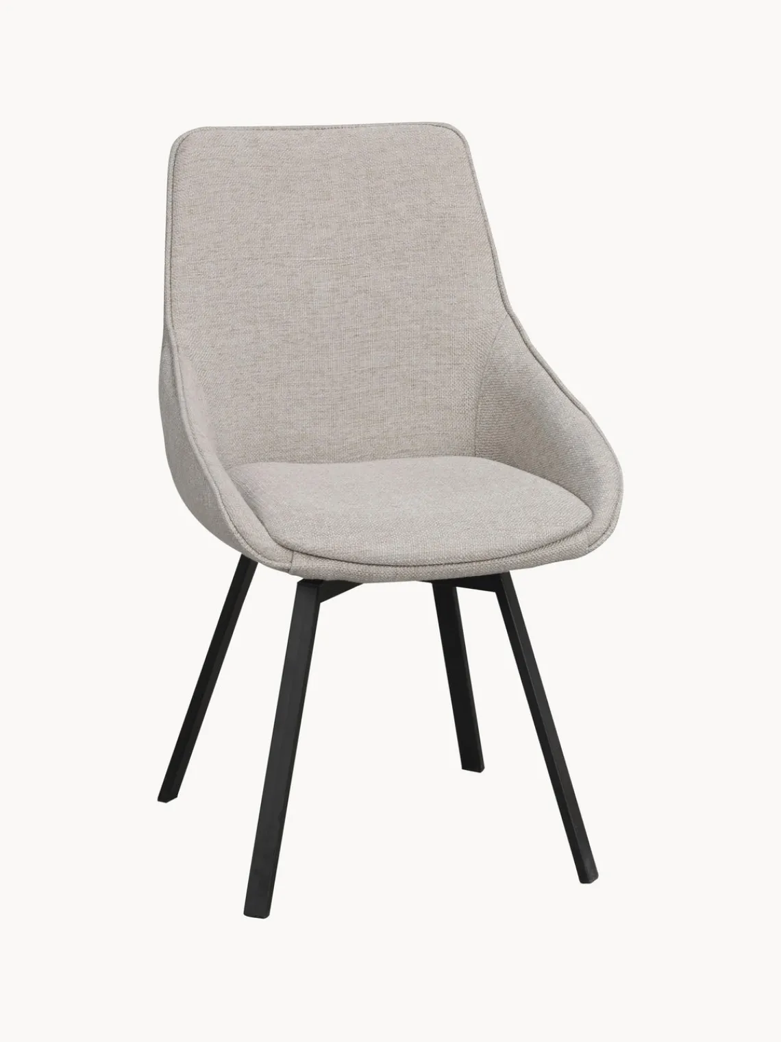 Outlet Rowico Chaise pivotante rembourrée Alison Tissu grège, structure noir