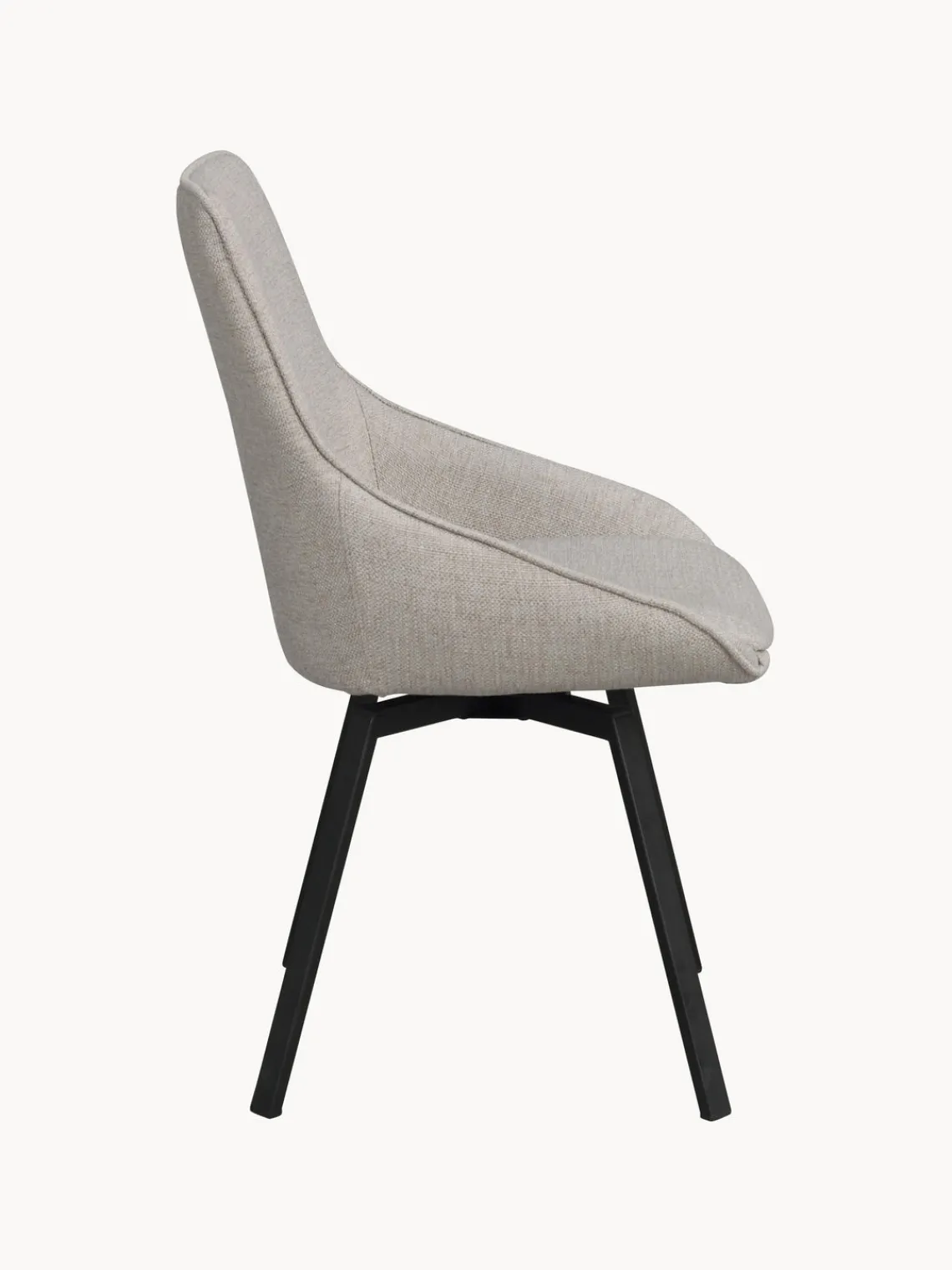 Outlet Rowico Chaise pivotante rembourrée Alison Tissu grège, structure noir