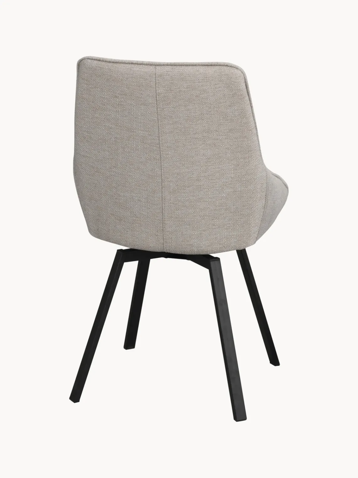 Outlet Rowico Chaise pivotante rembourrée Alison Tissu grège, structure noir