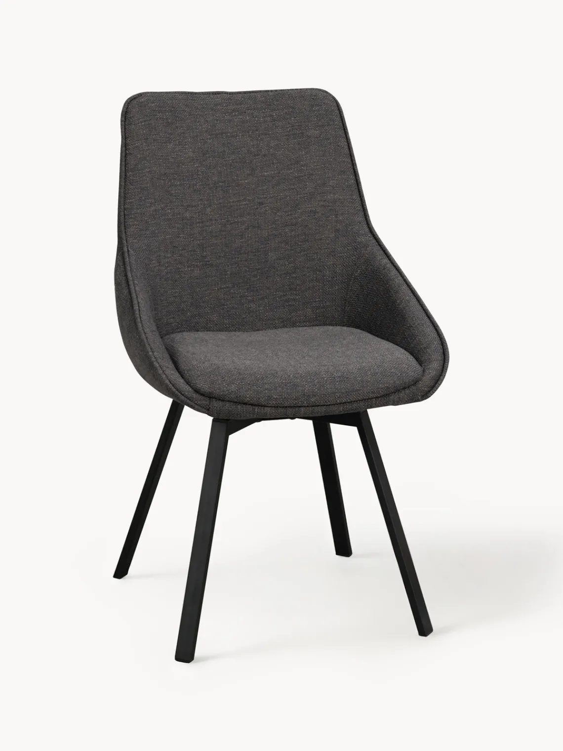 Outlet Rowico Chaise pivotante rembourrée Alison Tissu anthracite, noir