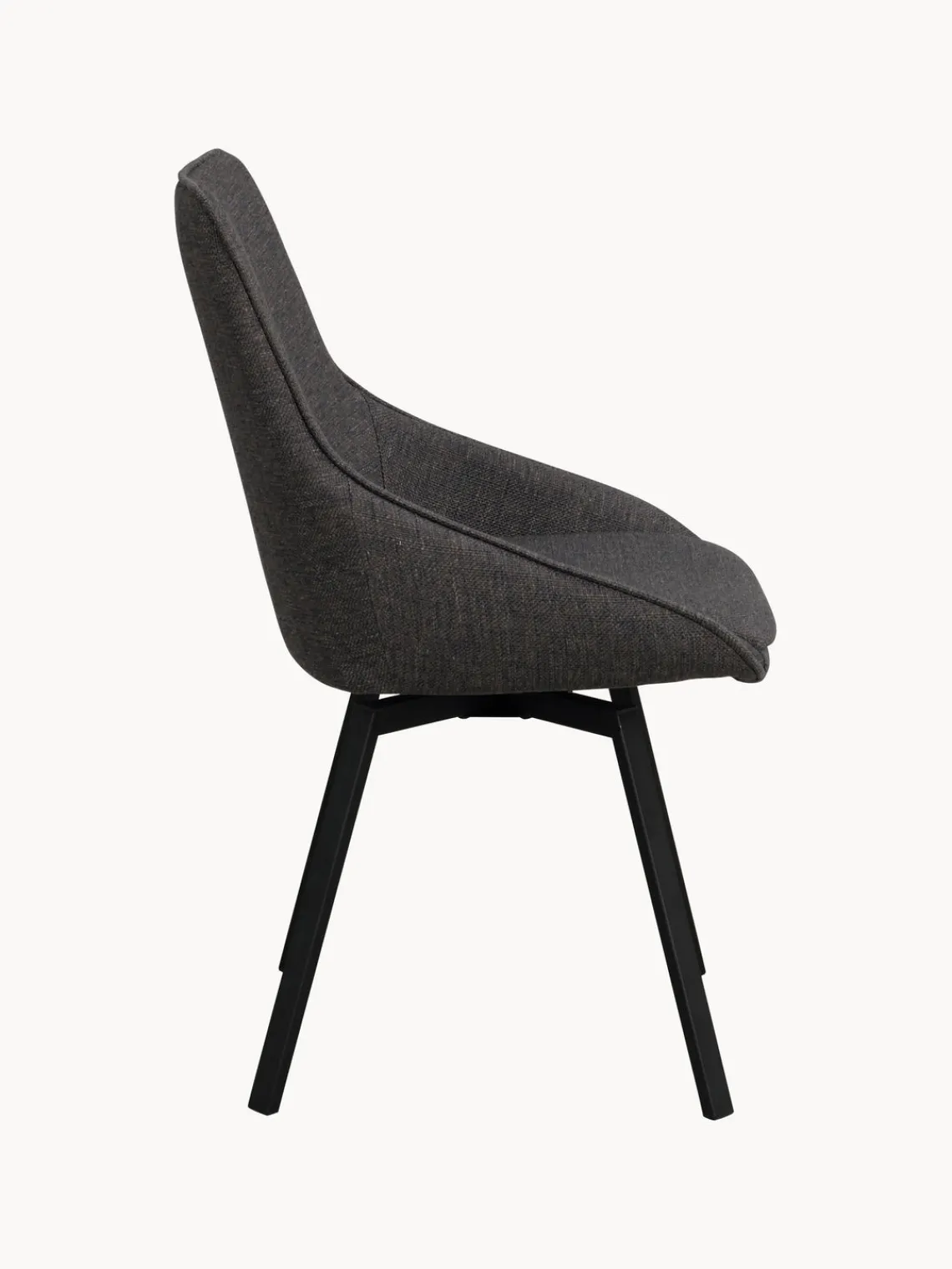 Outlet Rowico Chaise pivotante rembourrée Alison Tissu anthracite, noir