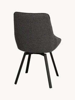 Outlet Rowico Chaise pivotante rembourrée Alison Tissu anthracite, noir