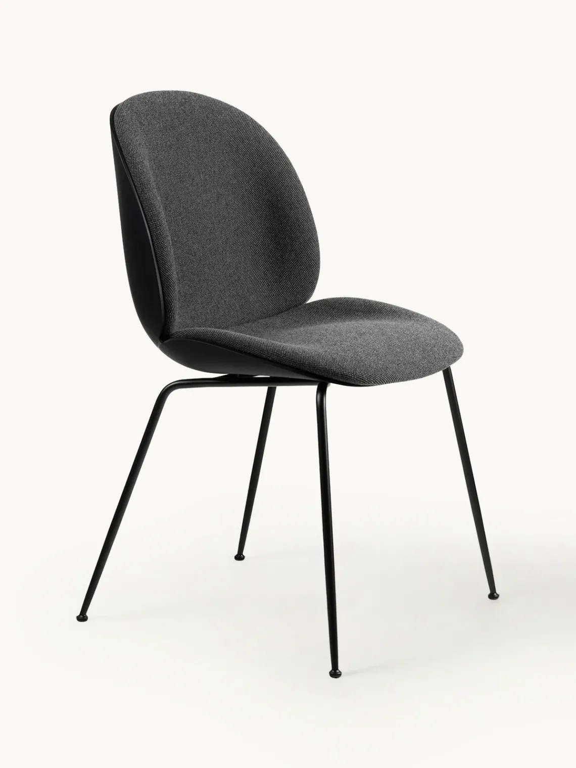 Fashion GUBI Chaise rembourrée Beetle Tissu anthracite, acier noir mat
