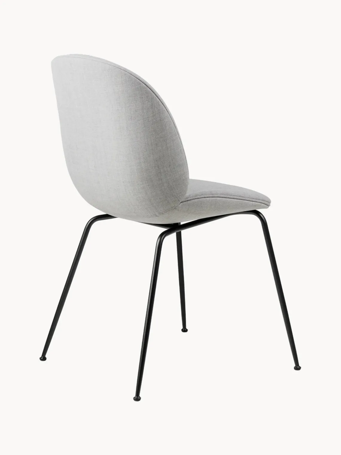 Fashion GUBI Chaise rembourrée Beetle Tissu gris clair, noir mat