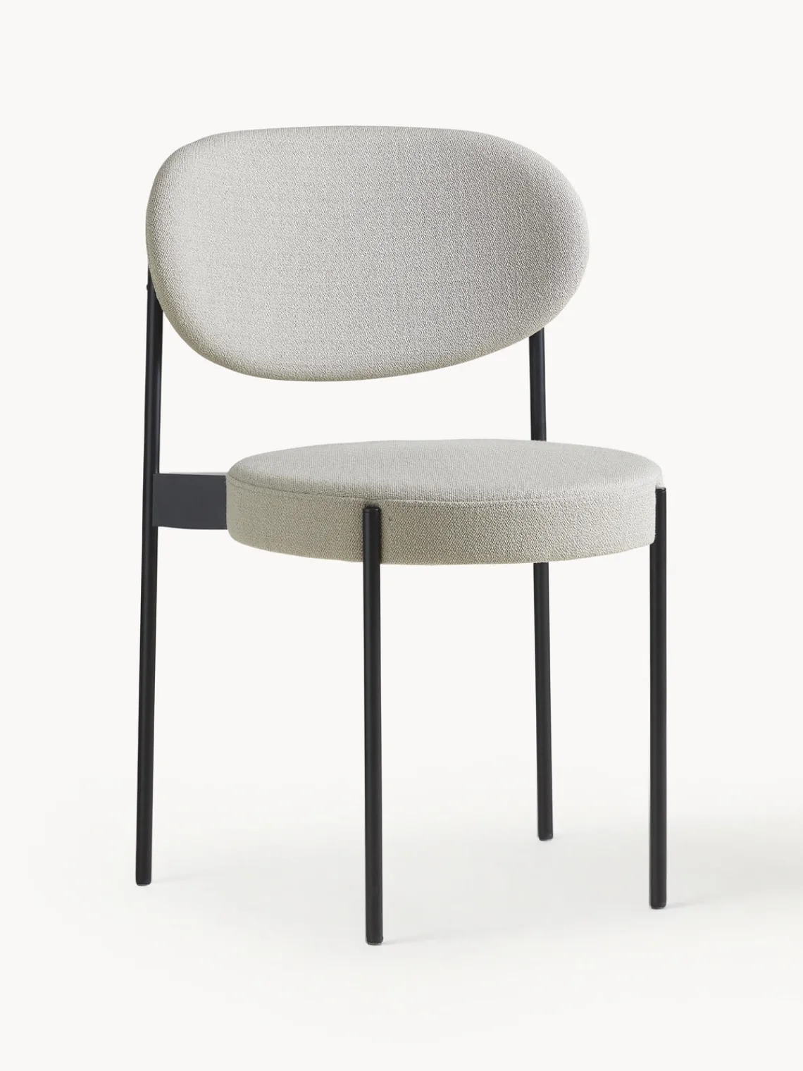 Best Verpan Chaise rembourrée en laine Series 430, design Verner Panton Laine blanc cassé, noir