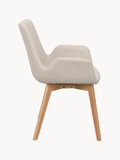 Online Rowico Chaises à accoudoirs Drimsdale, 2 pièces Tissu beige clair, bois de chêne