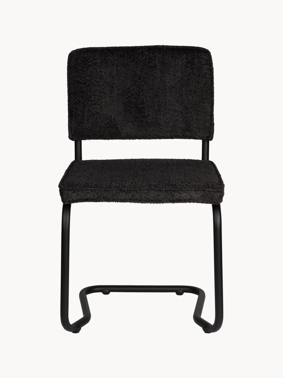Sale Zuiver Chaises cantilever en tissu peluche Kink, 2 pièces Peluche noir