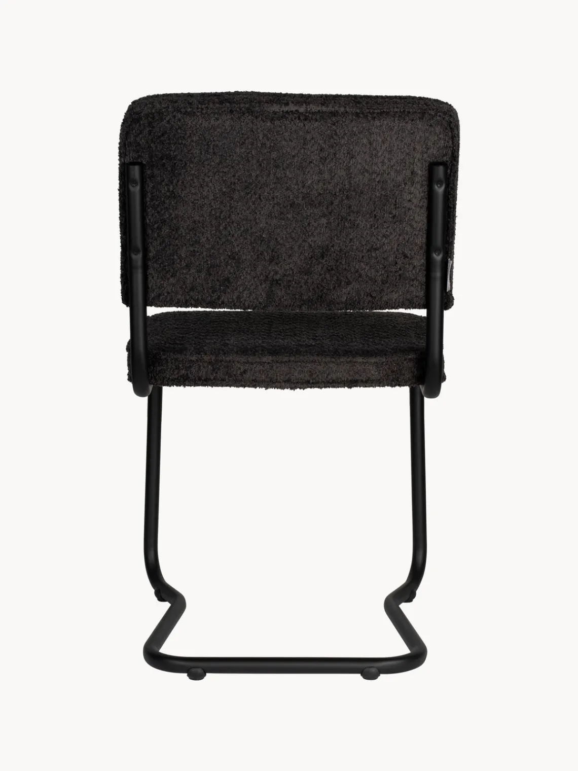 Sale Zuiver Chaises cantilever en tissu peluche Kink, 2 pièces Peluche noir
