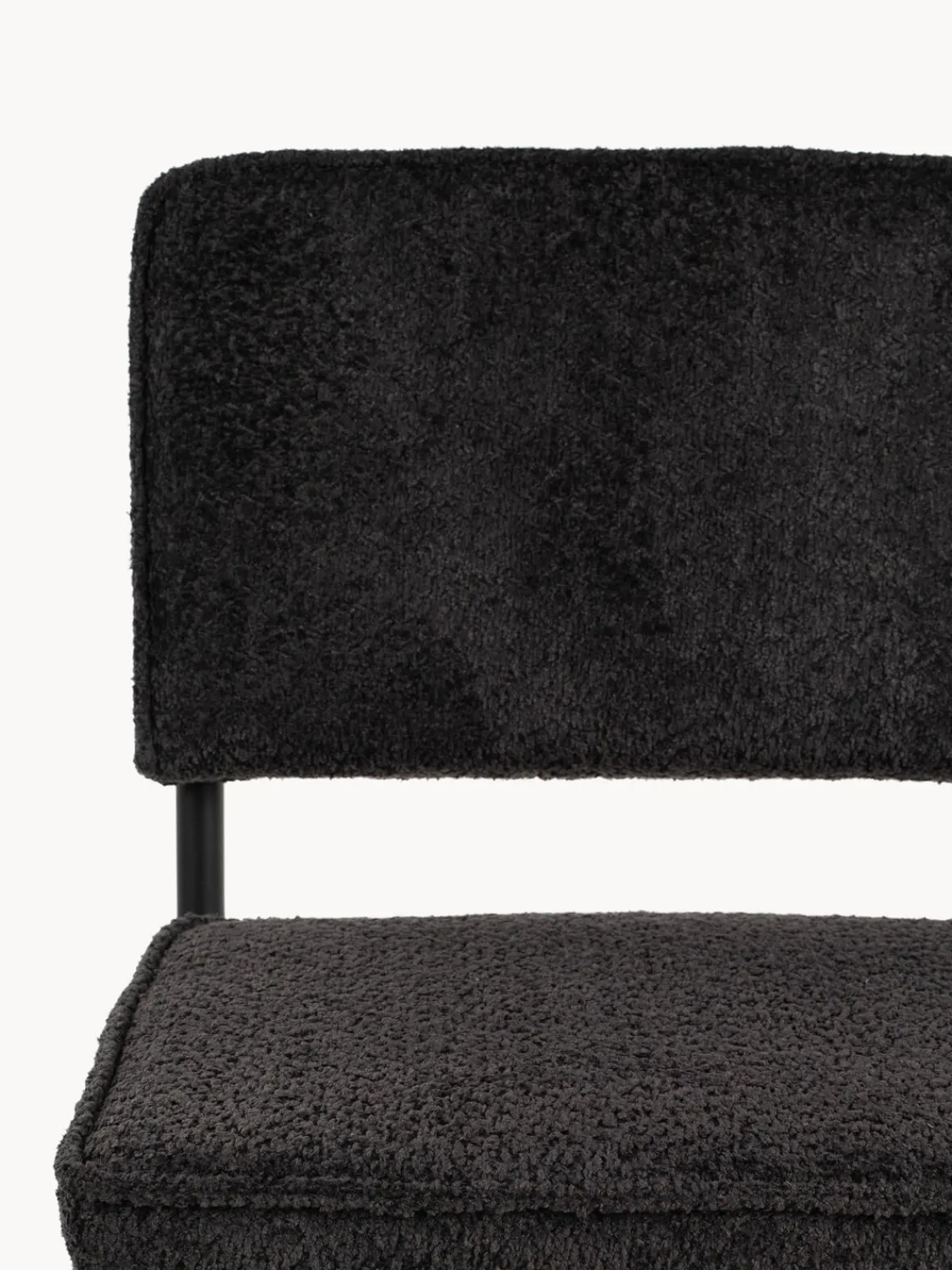 Sale Zuiver Chaises cantilever en tissu peluche Kink, 2 pièces Peluche noir
