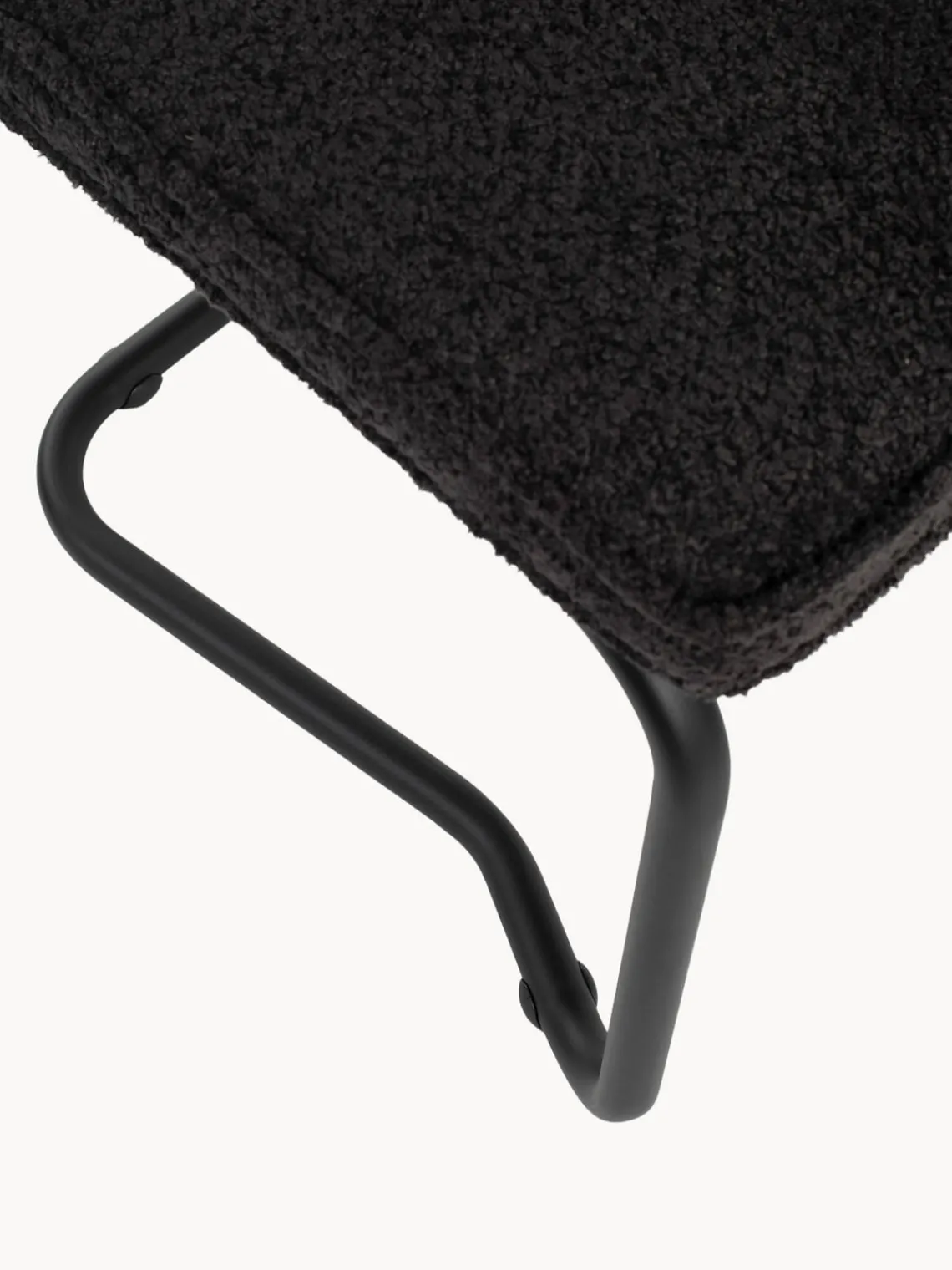 Sale Zuiver Chaises cantilever en tissu peluche Kink, 2 pièces Peluche noir