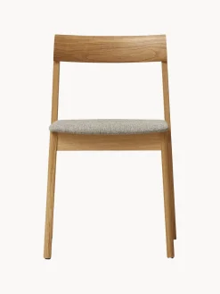 Best Form & Refine Chaises empilables en bois avec coussin d'assise Blueprint, 2 pièces Tissu gris, bois de chêne