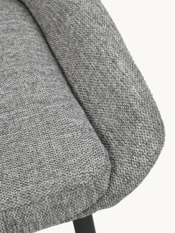Hot Rowico Chaises rembourrées Sierra, 2 pièces Tissu gris, pieds noirs