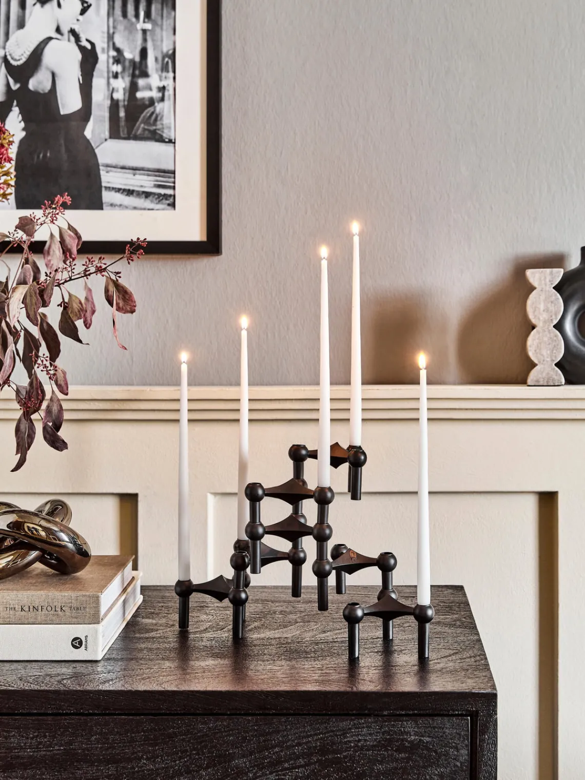 Fashion STOFF Nagel Chandelier , 3 élém. Noir, mat