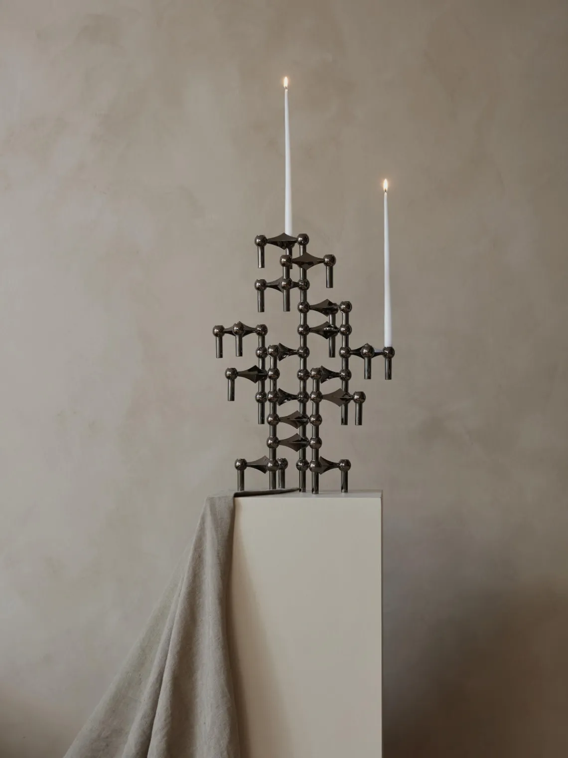 Hot STOFF Nagel Chandelier , 3 élém. Argenté foncé, haute brillance